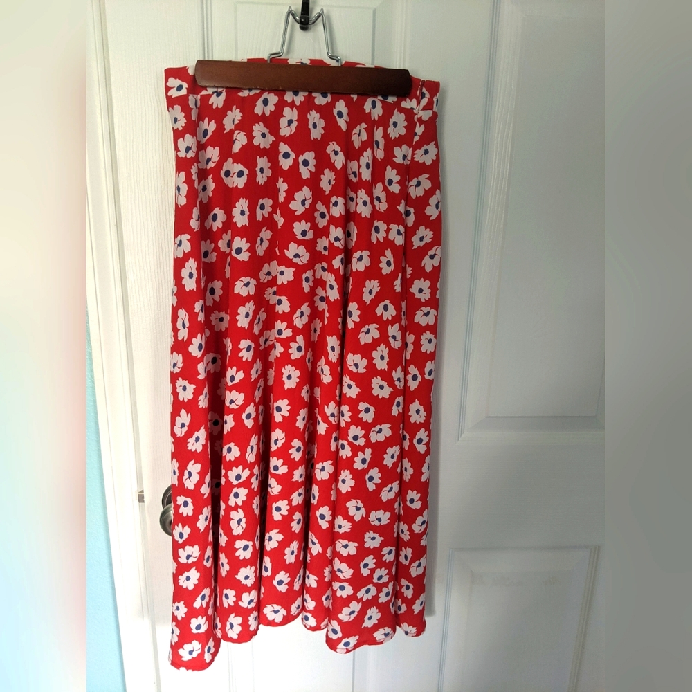 Floral midi skirt